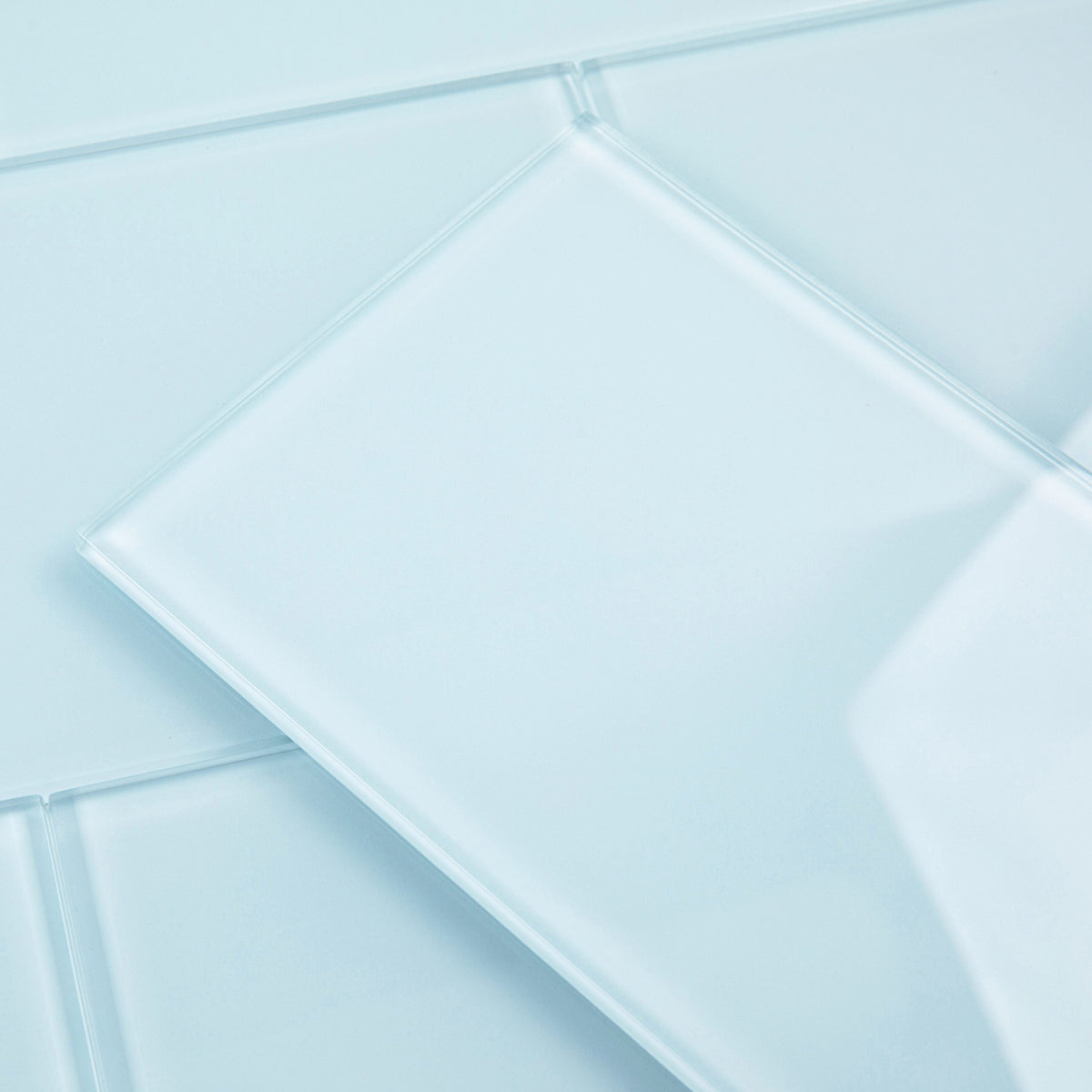Giorbello Classic Premium Morning Sky Blue 6-in x 12-in Glossy Glass Subway Wall Tile (5-sq. ft/ Carton)