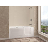 Step In 59.6 in. Walk-In Whirlpool Bathtub in White with 1.6 GPF Single Flush Toilet - Super Arbor