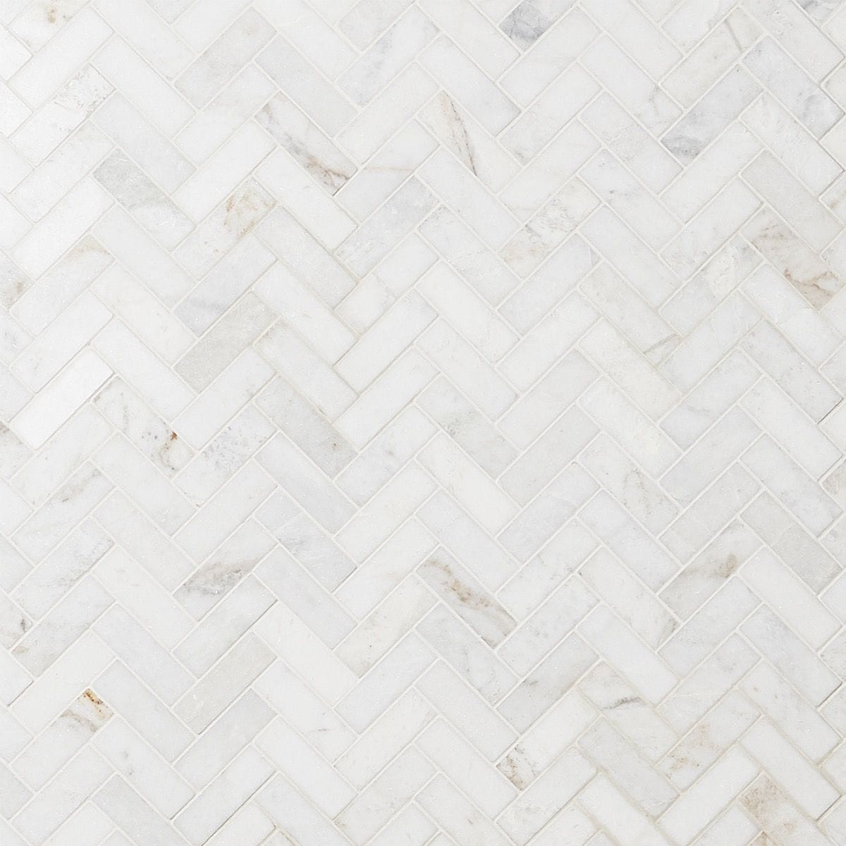 Artmore Tile Frost Frost White 12-in x 12-in Polished Natural stone Marble Marble look Herringbone Mosaic Floor and Wall Tile product image
