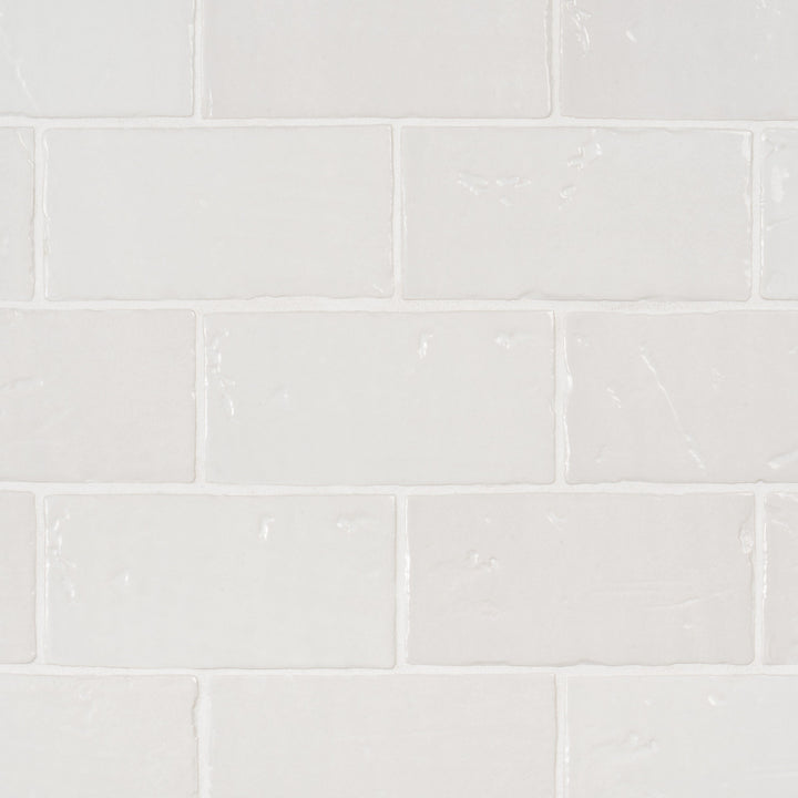 Artmore Tile Noto Polished White 4-in x 8-in Matte Ceramic Brick look Wall Tile product image