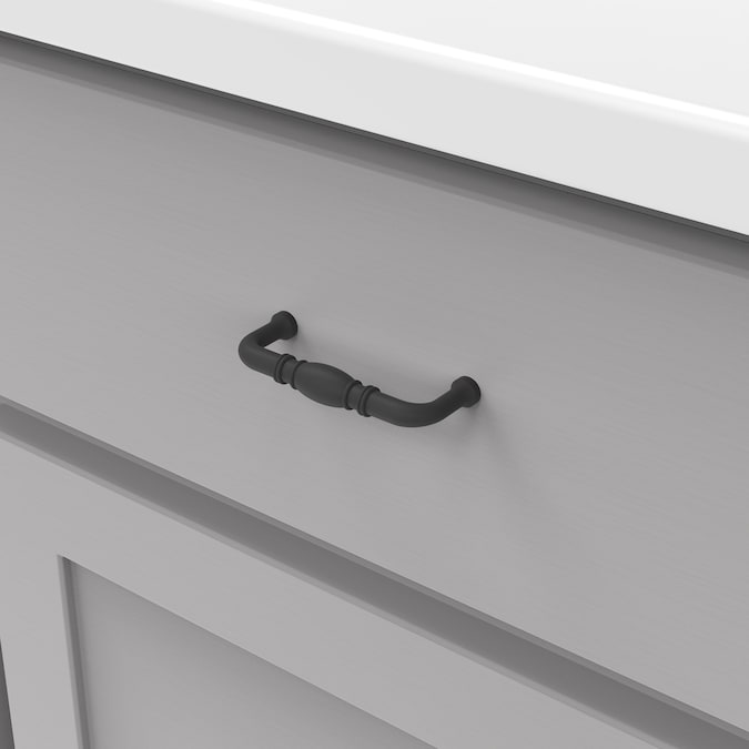 Hickory Hardware Williamsburg 3-in (76mm) Center to Center Matte Black Rectangular Handle Drawer Pull