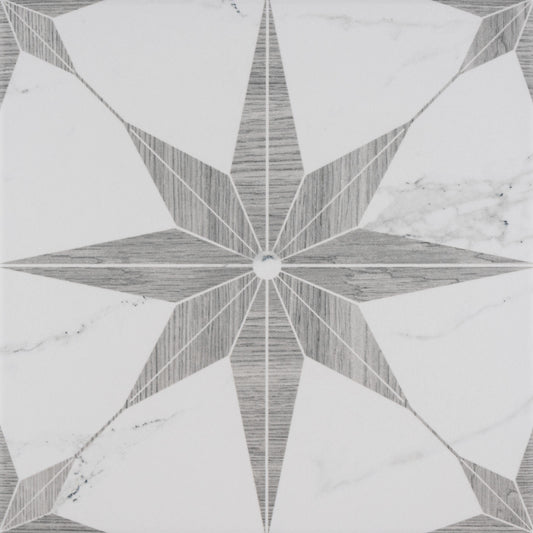 Affinity Tile Llama Stella Loire Silver Smoke 10-in x 10-in Multi-finish Porcelain Marble look Floor and Wall Tile product image