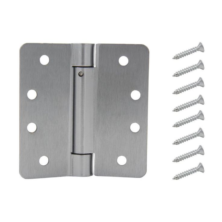 4 in. Satin Brass 5/8 in. Radius Adjustable Spring Door Hinge