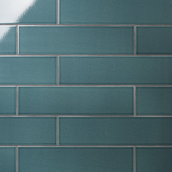 Artmore Tile Refined Emerald Green 4-in x 16-in Glazed Ceramic Subway Wall Tile product image