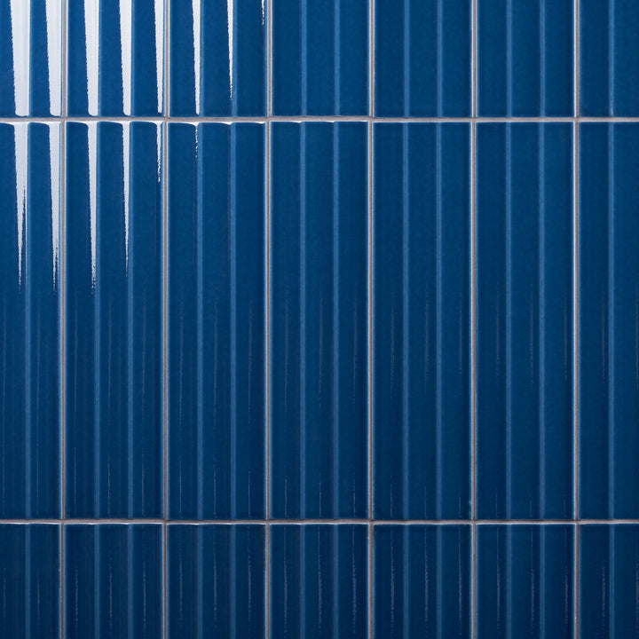 Artmore Tile Refined Nautical Blue 4-in x 16-in Glazed Ceramic Subway Wall Tile product image
