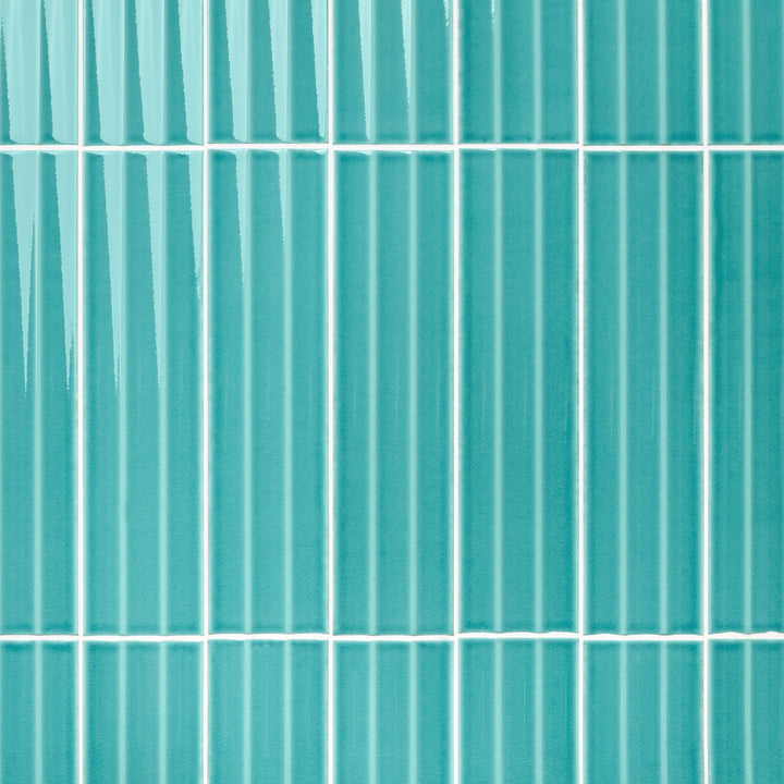 Artmore Tile Refined Teal Green 4-in x 16-in Glazed Ceramic Subway Wall Tile product image