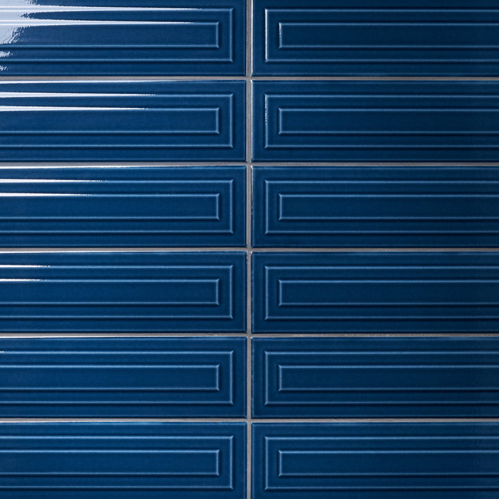 Artmore Tile Refined Nautical Blue 4-in x 16-in Glazed Ceramic Subway Wall Tile product image