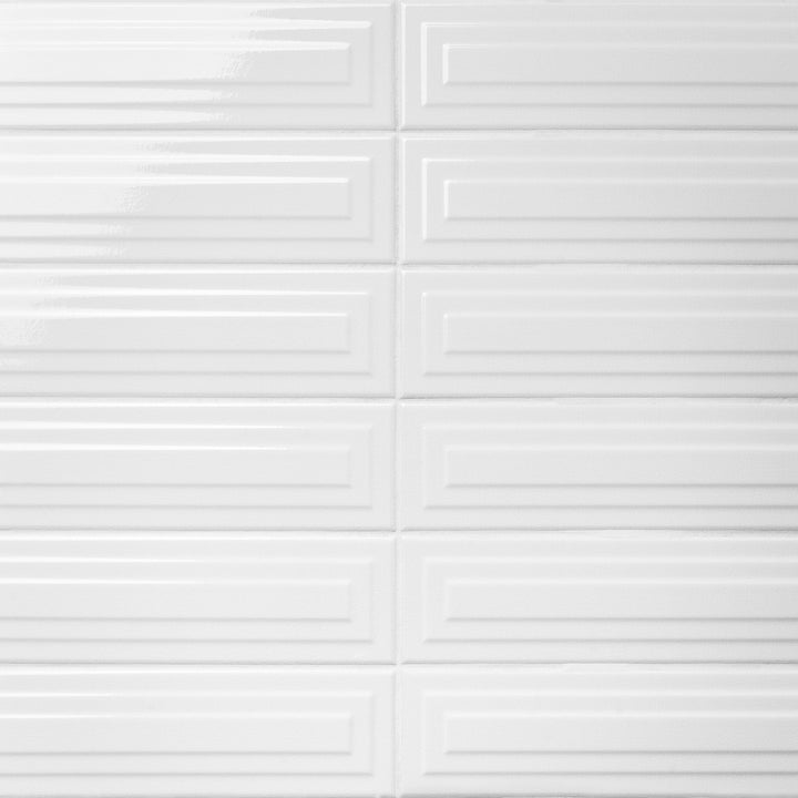 Artmore Tile Refined White 4-in x 16-in Glazed Ceramic Subway Wall Tile product image