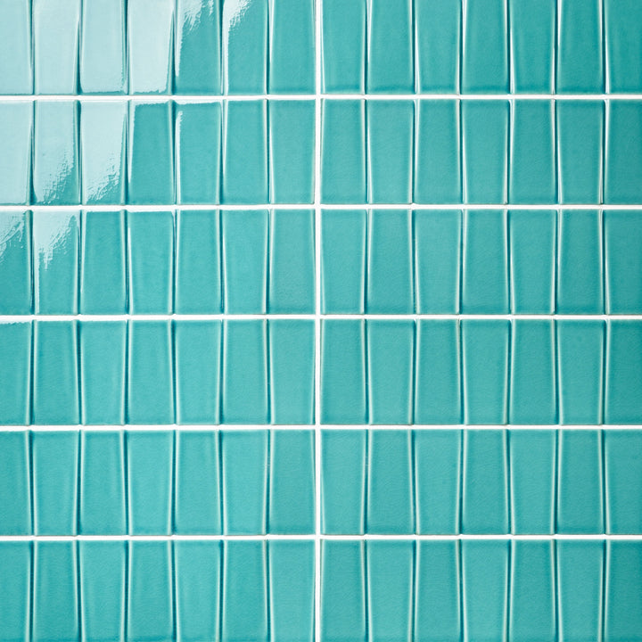 Artmore Tile Refined Teal Green 4-in x 16-in Glazed Ceramic Subway Wall Tile product image
