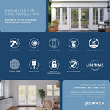 JELD-WEN 60-in x 80-in Fiberglass French, Right-hand folding – feature callout