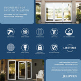 JELD-WEN F-4500 108-in x 80-in x 5-5/8-in Jamb Primed Fiberglass 3-Panel Left-Hand Folding Patio Door with Low-E Tempered Glass