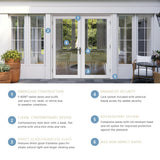 JELD-WEN 60-in x 80-in Fiberglass French, Left-hand inswing – feature callout