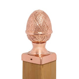 PERMAKAP 4-in x 4-in Pineapple Solid Polished Copper Deck Post Cap