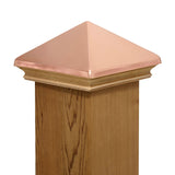 PERMAKAP 6-in x 6-in West Indies Pyramid One-Piece Sanded Copper Mahogany Deck Post Cap