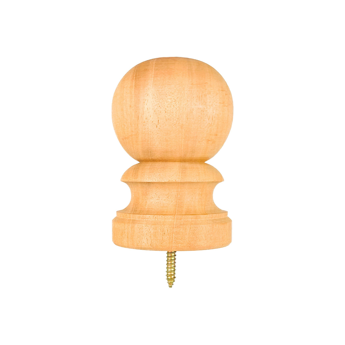 PERMAKAP 4-in x 4-in Globe One-Piece Sanded Wood Mahogany Deck Post Cap