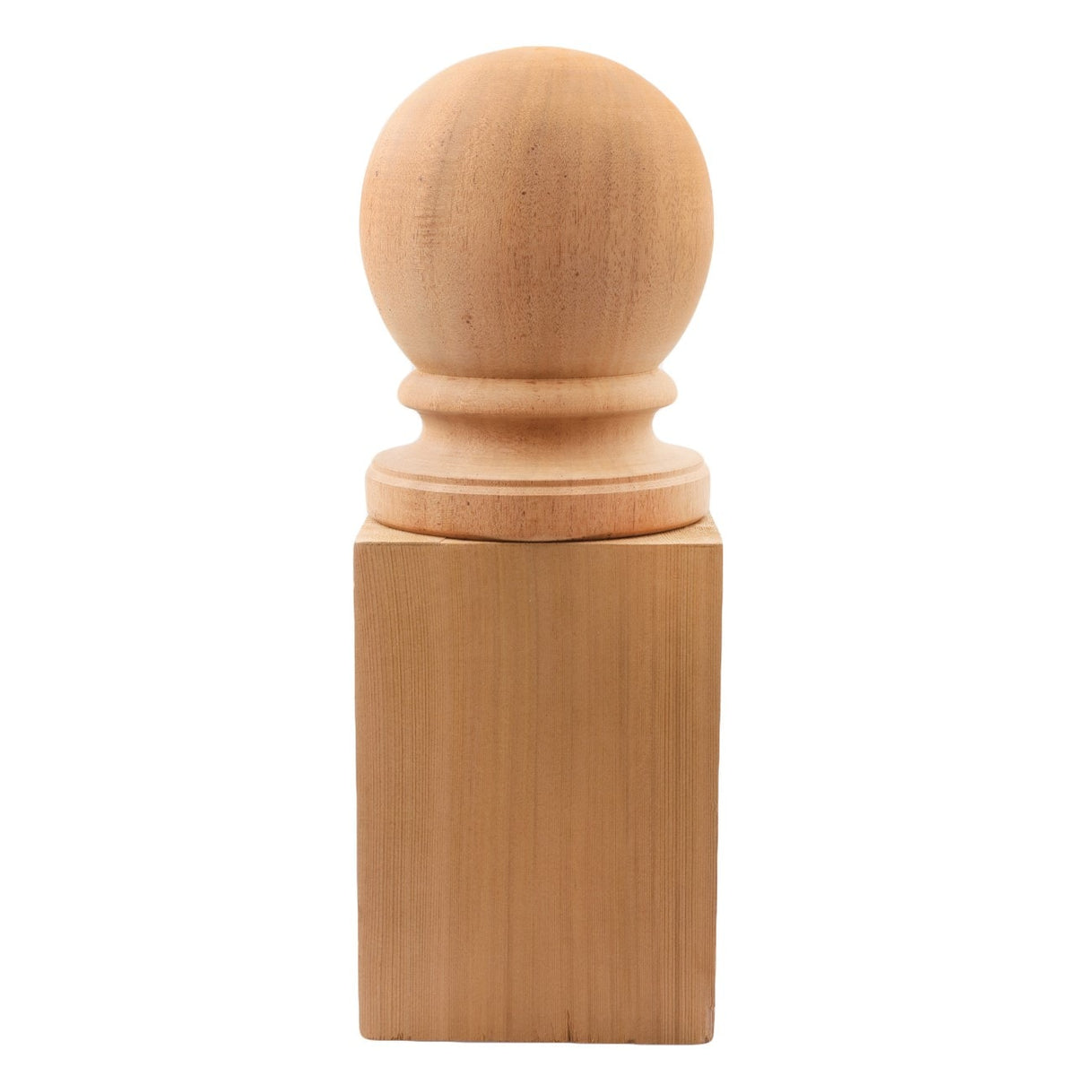 PERMAKAP 4-in x 4-in Globe One-Piece Sanded Wood Mahogany Deck Post Cap