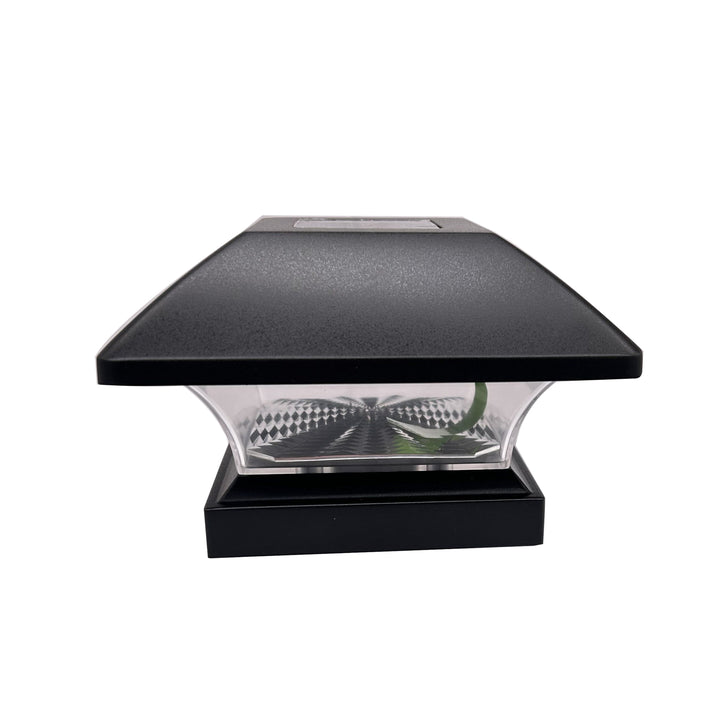 Project Source 4-in x 4-in 5-Lumen Black Solar LED Outdoor Post Cap Light (2800 K)