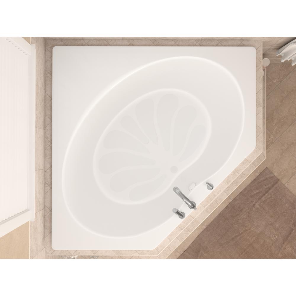 Carnelian 5 ft. Center Drain Soaker Tub in White - Super Arbor