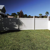Freedom Hampton 5-ft H x 6-ft W White Privacy Vinyl Fence Panel (Unassembled)