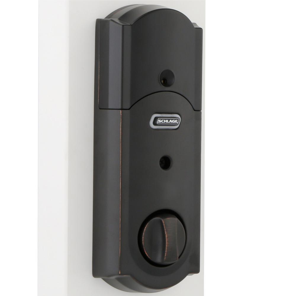 Sense Aged Bronze Camelot Trim Smart Deadbolt and Front Entry Handle Georgian Knob with Wi-fi Adapter Bundle - Super Arbor