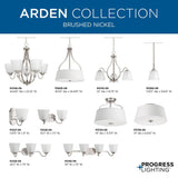 Progress Lighting Arden 3-Light Brushed Nickel Transitional Drum Medium Hanging Pendant Light