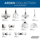 Progress Lighting Arden 3-Light Antique Bronze Transitional Drum Medium Hanging Pendant Light