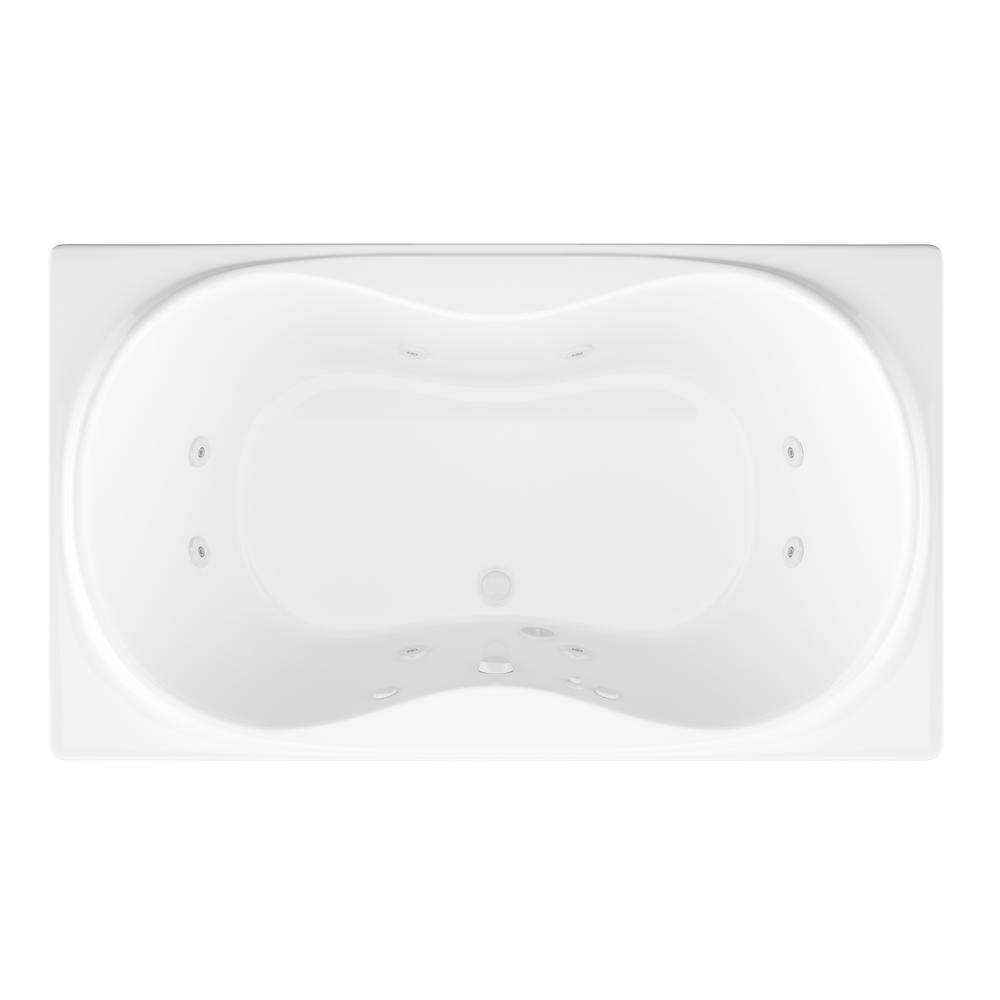 Star 6 ft. Rectangular Drop-in Whirlpool Bathtub in White - Super Arbor