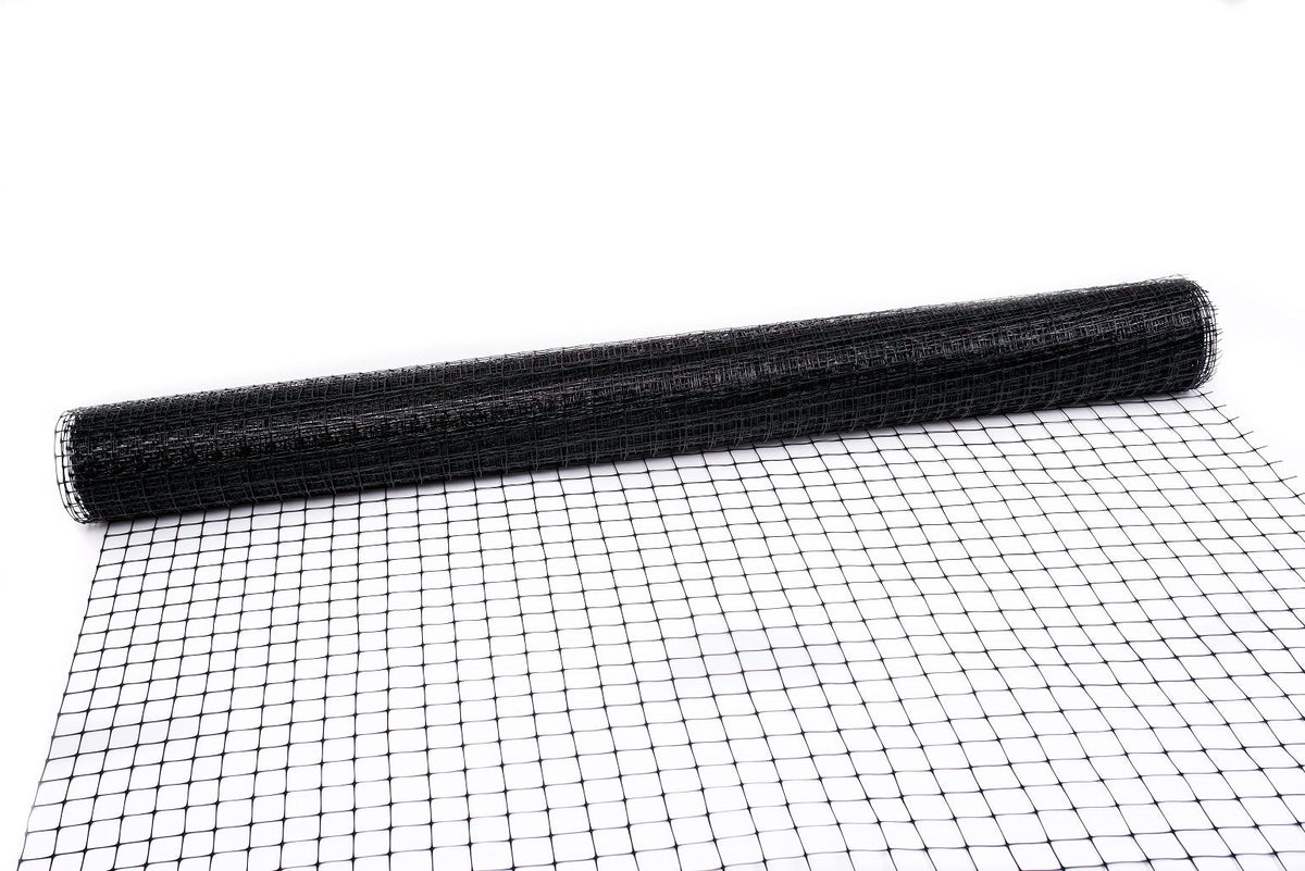 Tenax Black Plastic Extruded Mesh Roll Fencing, 330ft x 6ft, 2in x 2in Mesh
