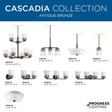 Progress Lighting Cascadia 3-Light Antique Bronze Transitional Chandelier