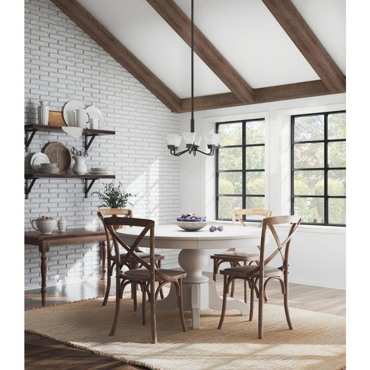 Progress Lighting Clifton Heights 6-Light Matte Black Farmhouse Chandelier