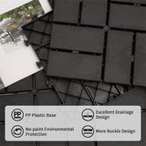 Bybafun 12-in x 12-in 9-Pack Gray Prefinished PVC Deck Tile