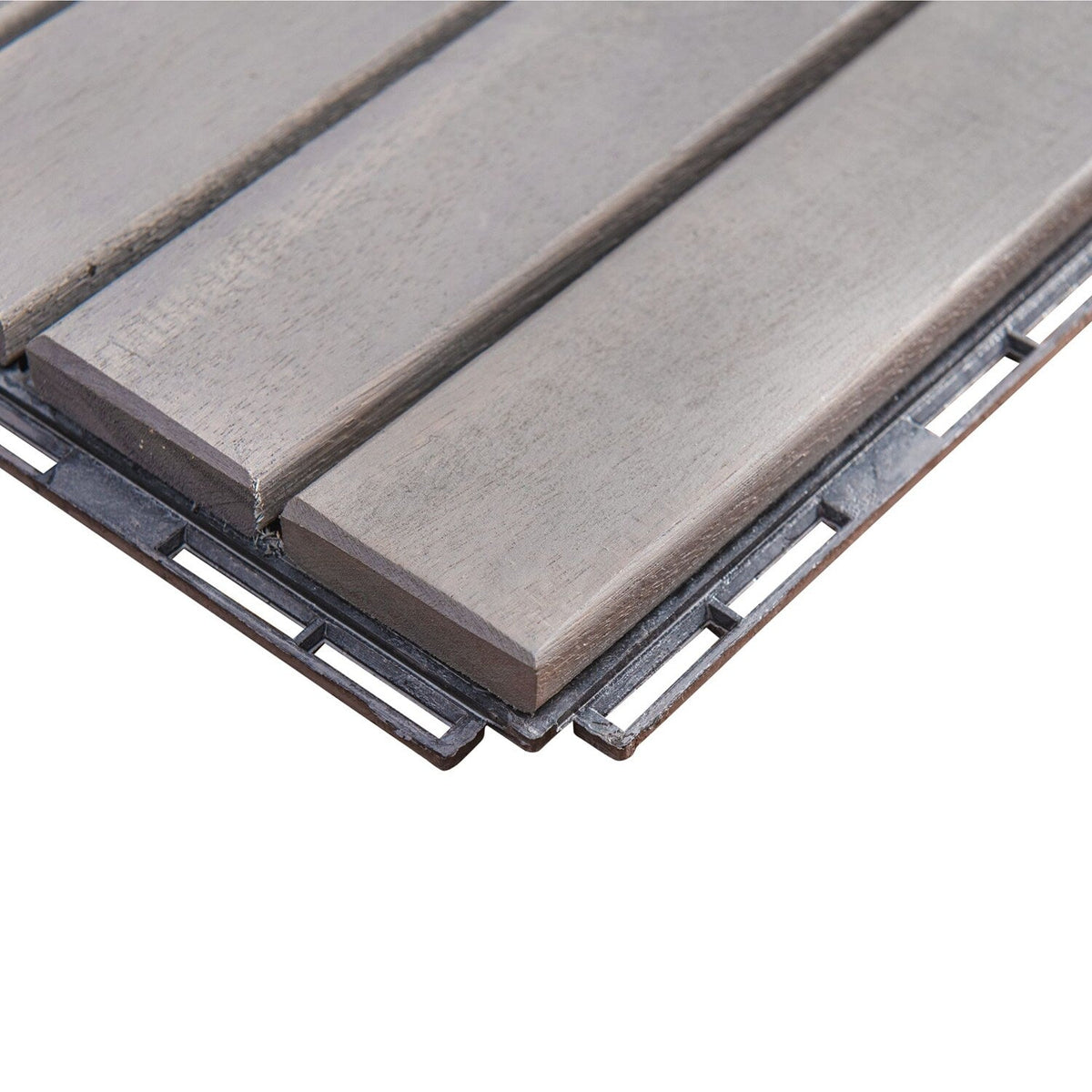 Bybafun 12-in x 12-in 20-Pack Gray Pattern2 Prefinished Wood Deck Tile