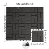 Bybafun 12-in x 12-in 9-Pack Gray Prefinished PVC Deck Tile