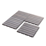 Bybafun 12-in x 12-in 20-Pack Gray Pattern2 Prefinished Wood Deck Tile