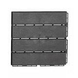 Bybafun 12-in x 12-in 9-Pack Gray Prefinished PVC Deck Tile