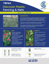 Tenax Hortonova Trellis Net 4-ft x 328-ft White Plastic Safety Netting for Multi-purpose Use