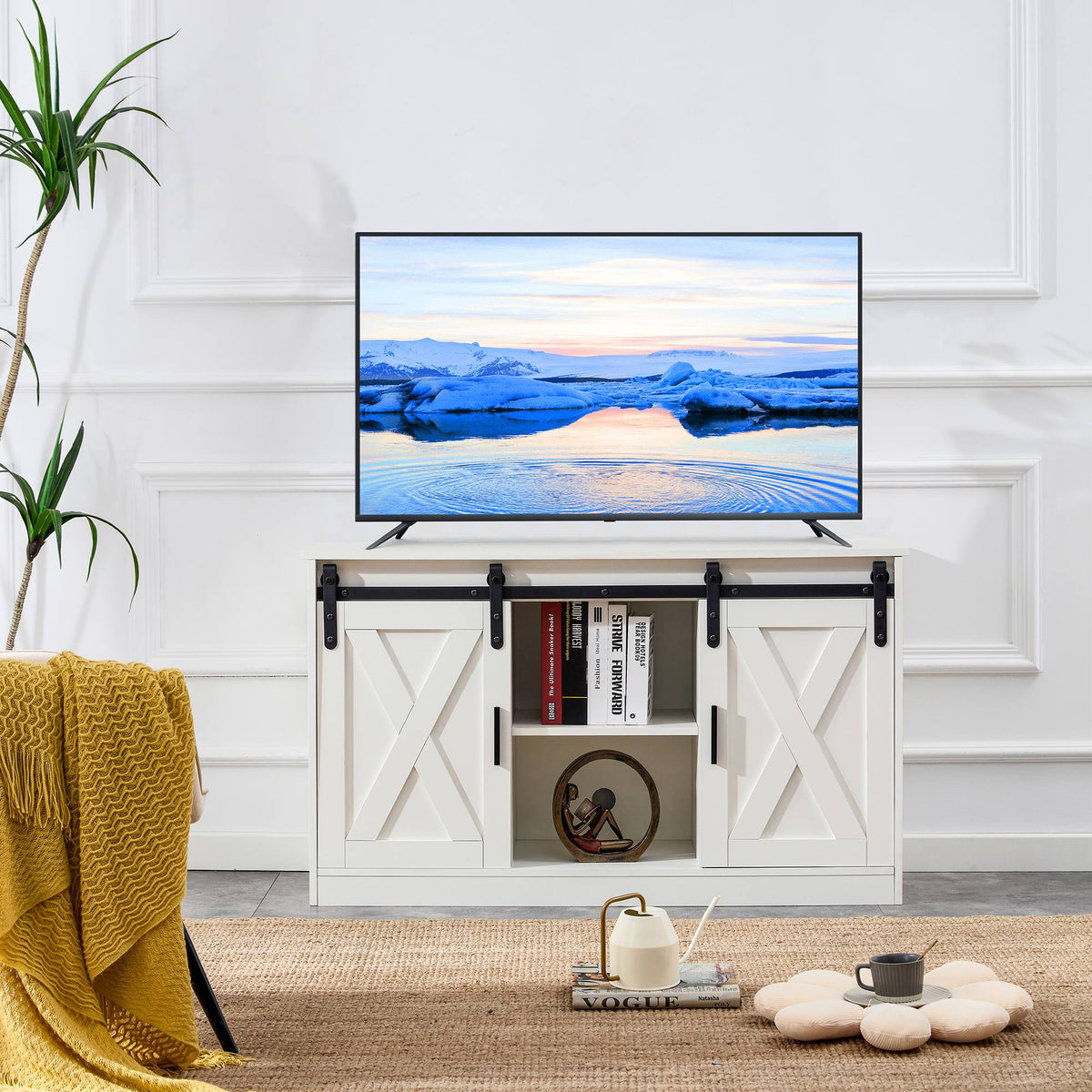 Yiekholo Modern/Contemporary Black Tv Cabinet (Accommodates TVs up to 65-in)