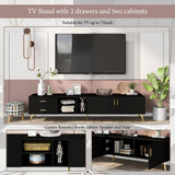 Yiekholo Modern/Contemporary Walnut Tv Cabinet (Accommodates TVs up to 65-in)