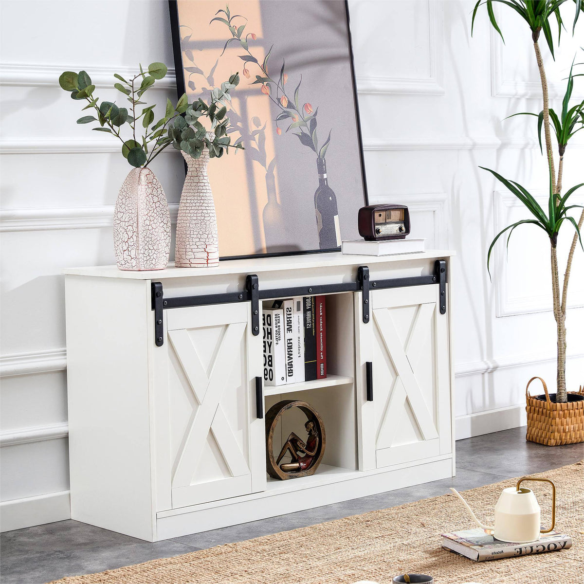 Yiekholo Modern/Contemporary Black Tv Cabinet (Accommodates TVs up to 65-in)