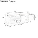 Yiekholo Casual Espresso Accent Bench with Storage Bench 42.7-in x 16-in x 17.4-in
