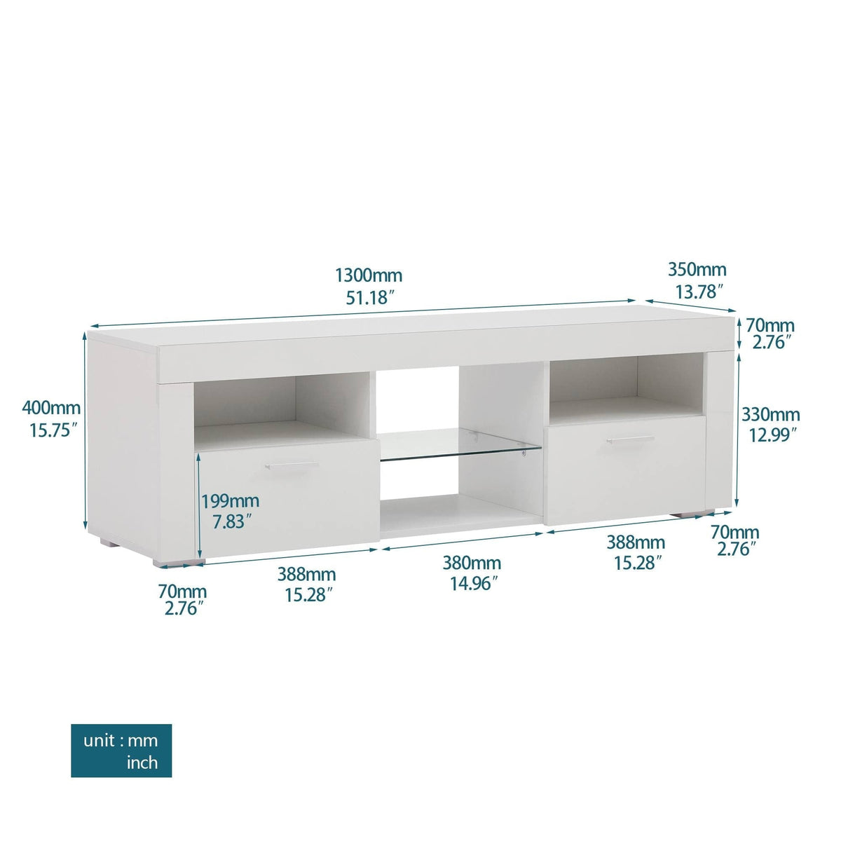 Yiekholo Modern/Contemporary White Tv Cabinet (Accommodates TVs up to 55-in)