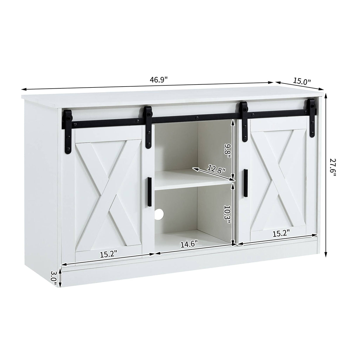 Yiekholo Modern/Contemporary Black Tv Cabinet (Accommodates TVs up to 65-in)