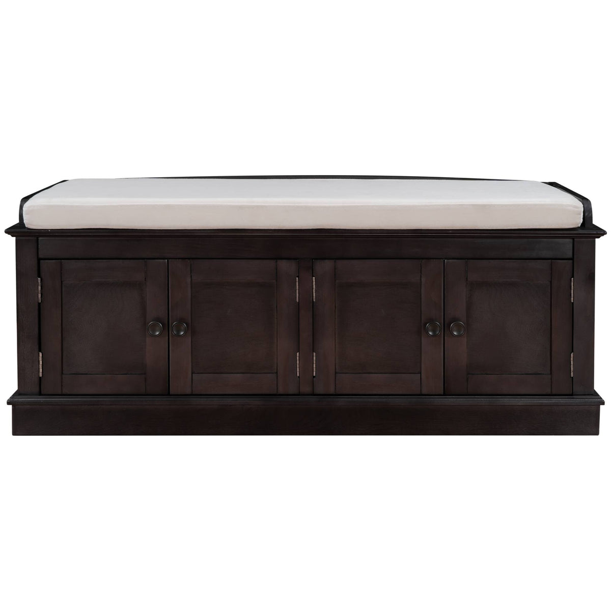 Yiekholo Casual Espresso Accent Bench with Storage Bench 42.7-in x 16-in x 17.4-in