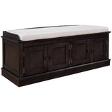 Yiekholo Casual Espresso Accent Bench with Storage Bench 42.7-in x 16-in x 17.4-in