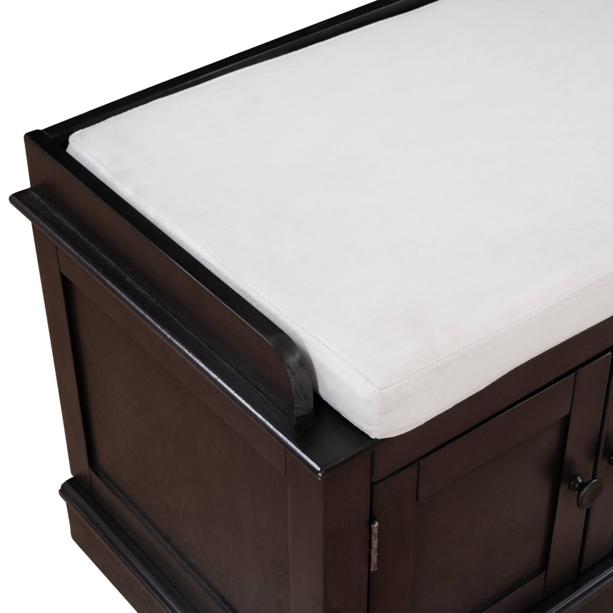 Yiekholo Casual Espresso Accent Bench with Storage Bench 42.7-in x 16-in x 17.4-in
