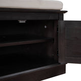 Yiekholo Casual Espresso Accent Bench with Storage Bench 42.7-in x 16-in x 17.4-in