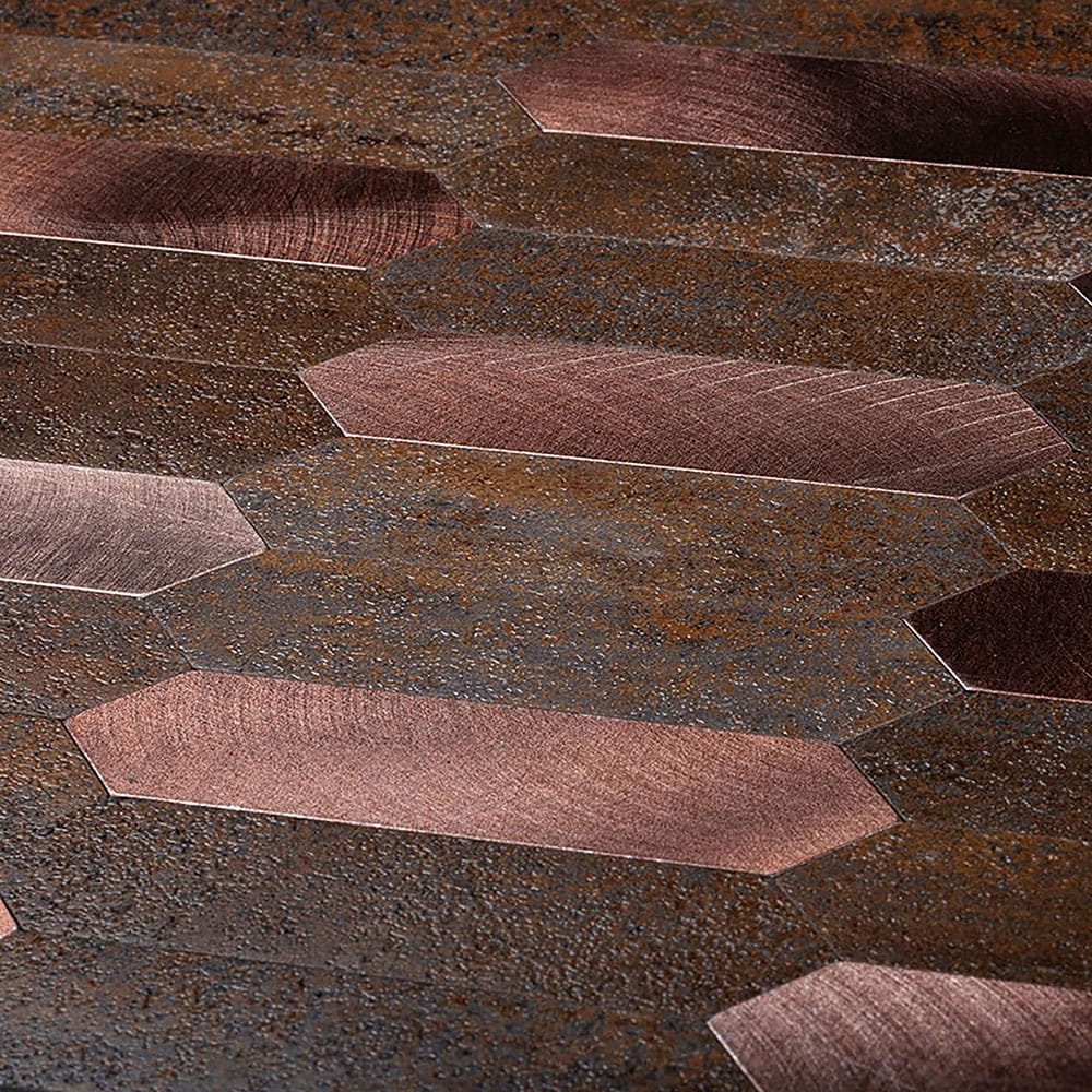 Apollo Tile Brisk Copper 12-in x 12-in Brushed PVC Hexagon Peel and Stick Wall Tile (10-sq. ft/ Carton)