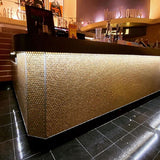 Apollo Tile Gold 12-in x 12-in Glossy Glass Penny Round Stone Look Wall Tile (10.34-sq. ft/ Carton)