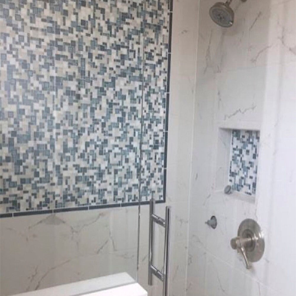 Apollo Tile Majeste Gray 12-in x 12-in Glossy Glass Mixed Pattern Patterned Floor and Wall Tile (8.1-sq. ft/ Carton)