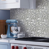 Apollo Tile White 12-in x 12-in Polished Glass; Metal; Stone Marble Penny Round Patterned Floor and Wall Tile (4.67-sq. ft/ Carton)